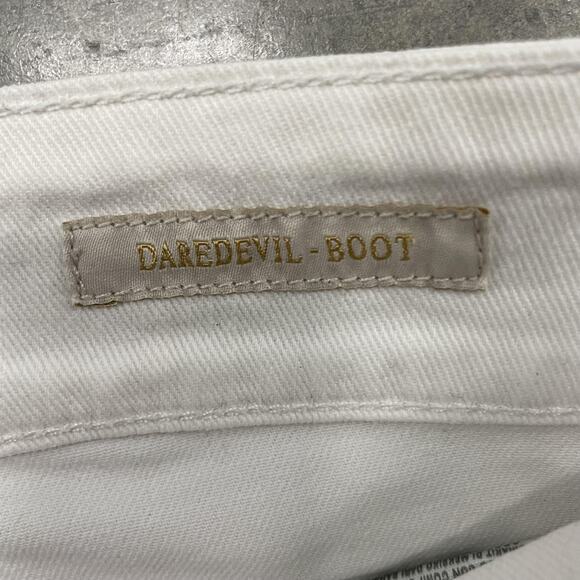 Guess Jeans Womens 29 White Daredevil Boot Bootcut Rhinestone Stretch Denim - Picture 4 of 11